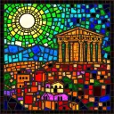 Athens stained glass artwork