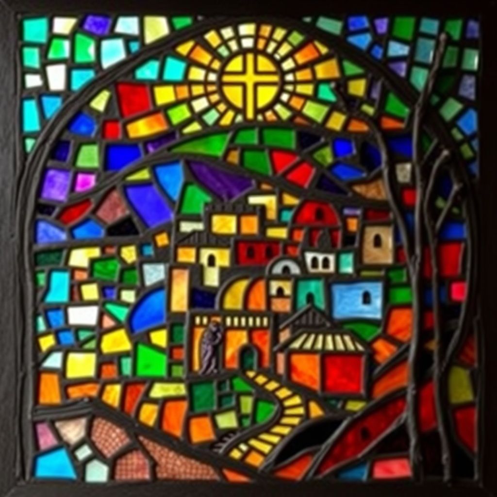 Bethany beyond Jordan stained glass artwork