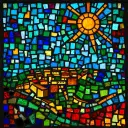 Caesarea Maritima stained glass artwork