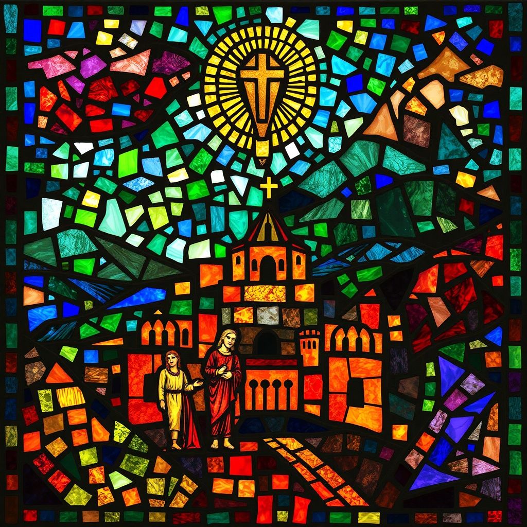 Caesarea Philippi stained glass artwork