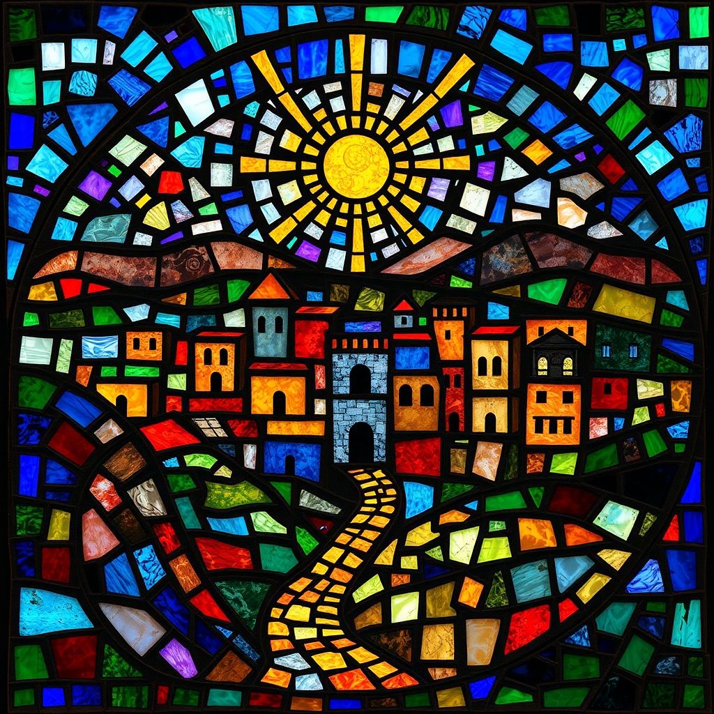 Cana stained glass artwork