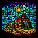 Capernaum stained glass artwork