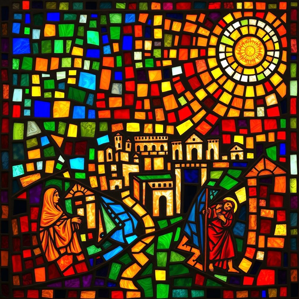 Derbe stained glass artwork
