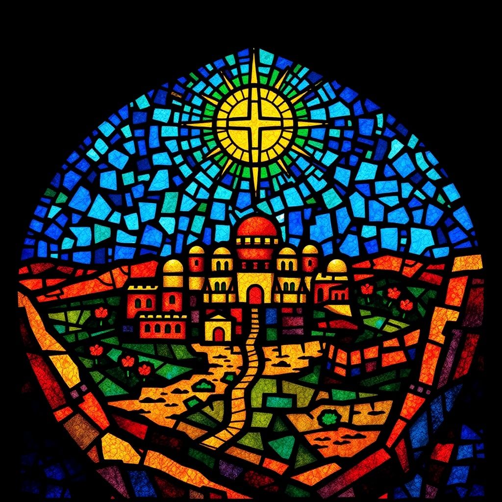 Etham stained glass artwork
