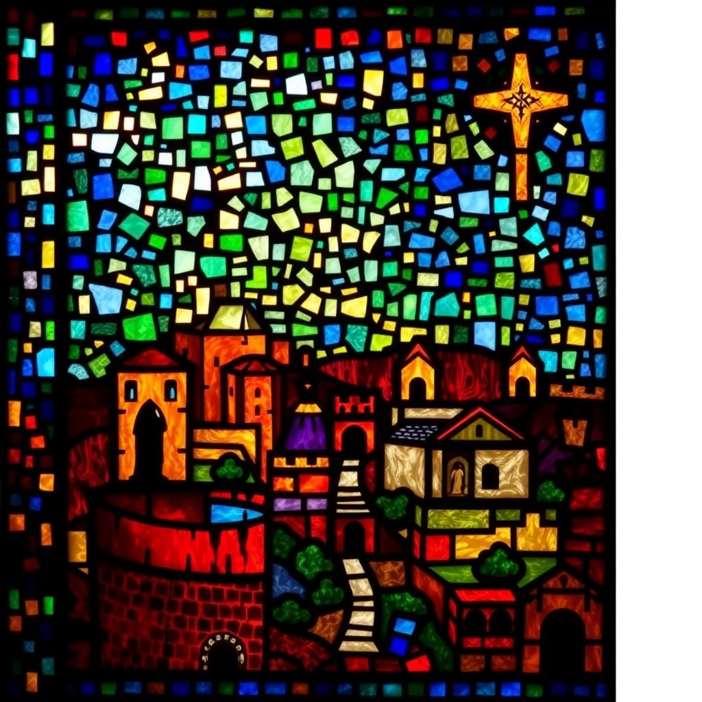 Forum of Appius stained glass artwork