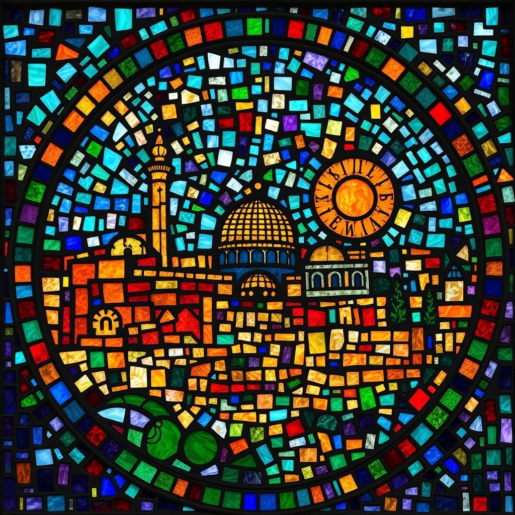 Jerusalem stained glass artwork