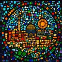 Jerusalem stained glass artwork