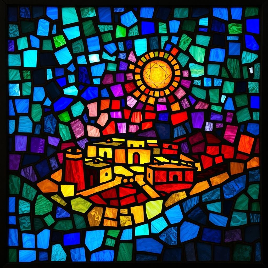 Kadesh-barnea stained glass artwork