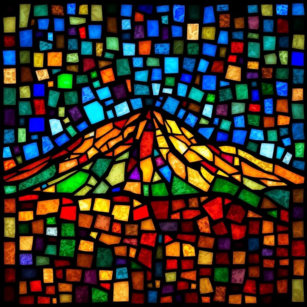 Mount Hor stained glass artwork