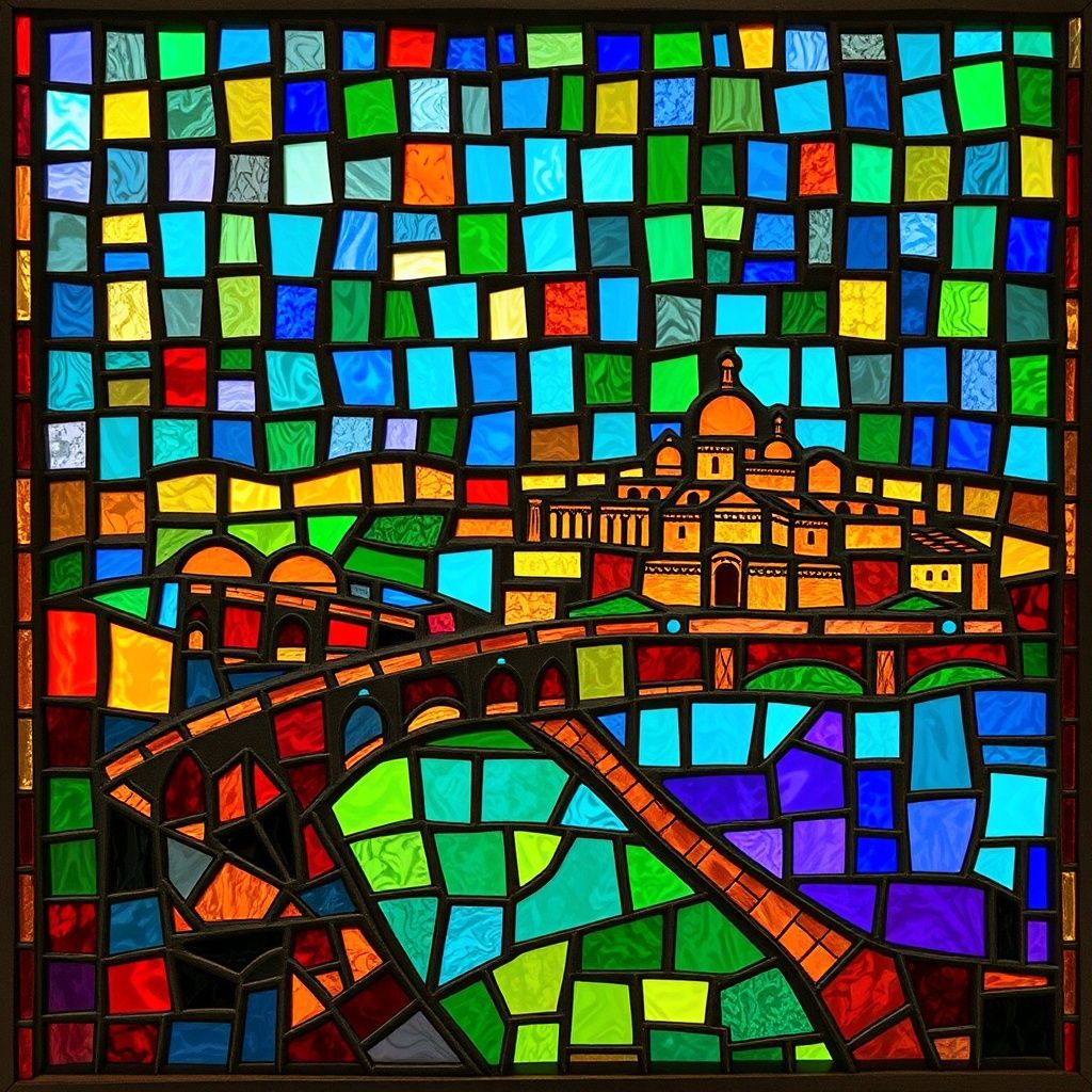 Pi-hahiroth stained glass artwork