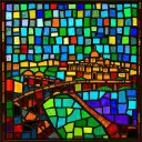 Pi-hahiroth stained glass artwork
