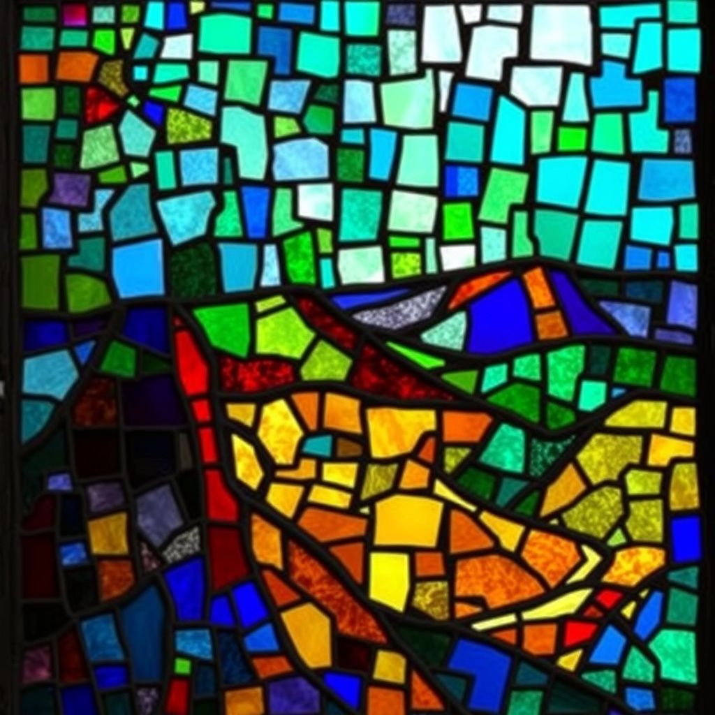 Plains of Moab stained glass artwork