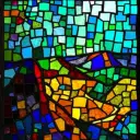 Plains of Moab stained glass artwork