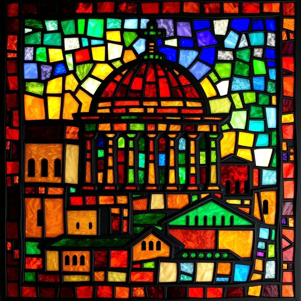 Rome stained glass artwork