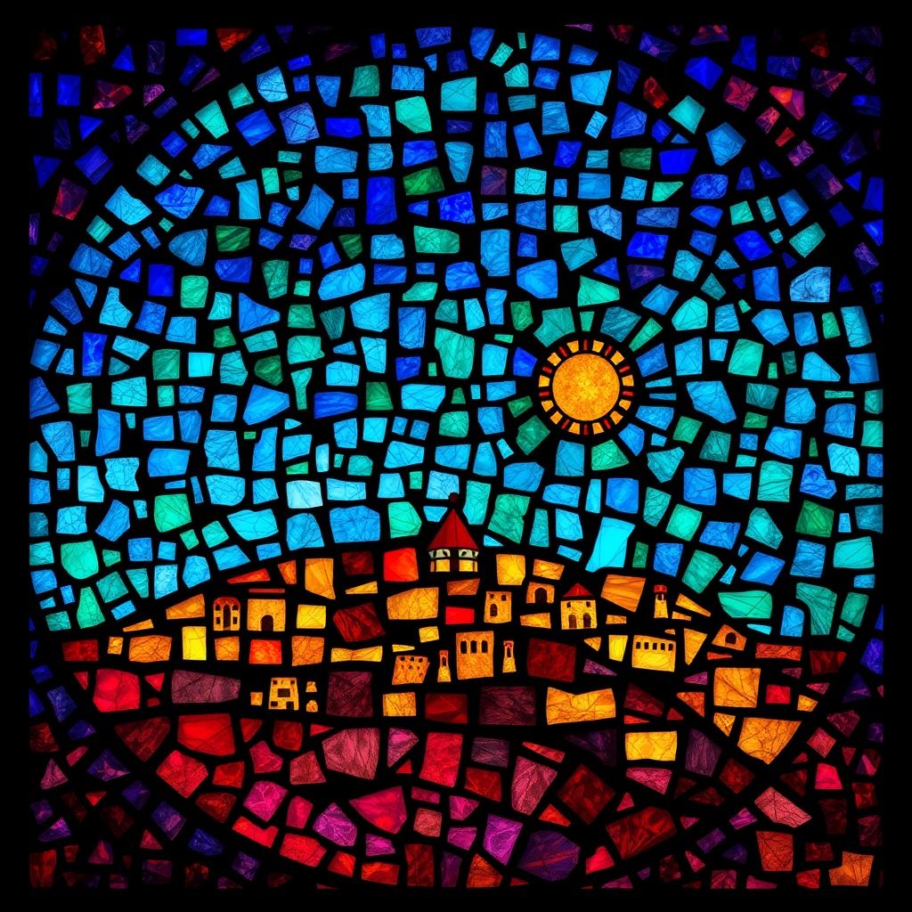 Salamis stained glass artwork