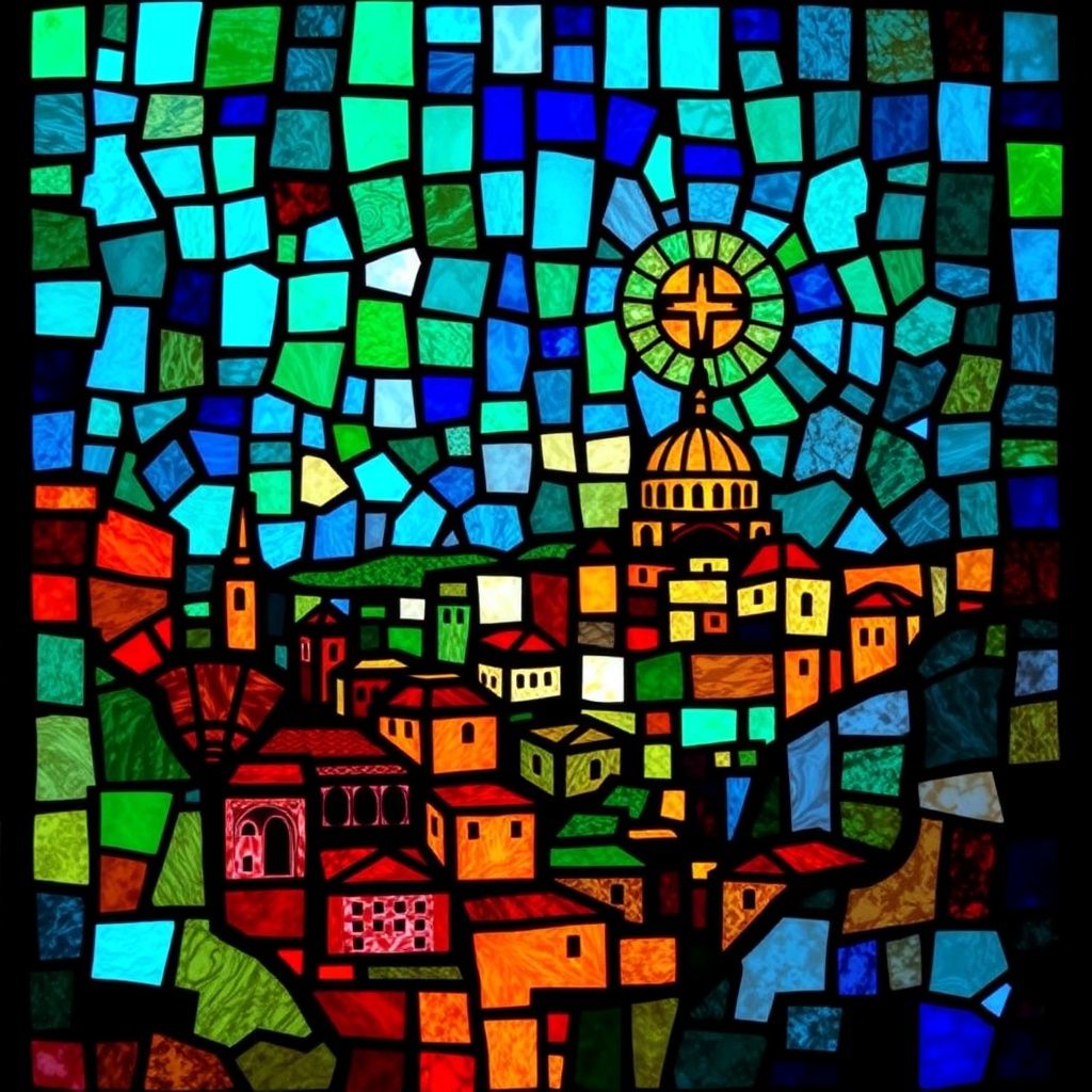 Thessalonica stained glass artwork