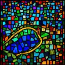 Three Taverns stained glass artwork